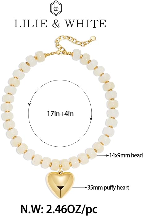 LILIE&WHITE Resin Chunky Beaded Necklace for Women Minimalistic Modern Statement Necklace Jewelry Accessories