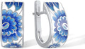 Santuzza 925 Sterling Silver Enamel Pattern Dangle Earrings