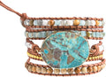 YGLINE Boho Handmade Wrap Leather Tube Crystal Stone Bracelet for Women