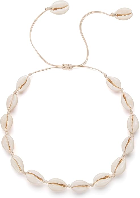 Nackiy Handmade Sea Shell Necklace for Women Summer Adjustable Natural Shell Collar Necklace
