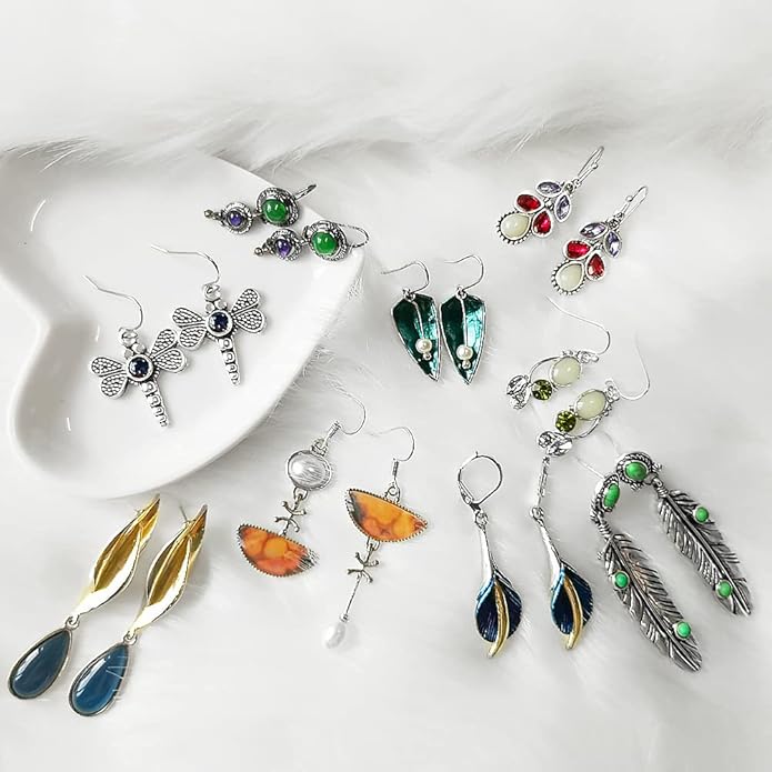12 Pairs Teardrop Druse Crystal Drop Dangle Earrings for Women Cubic Zirconia Huggie Hoop Earring Jewelry Set Christmas Gifts