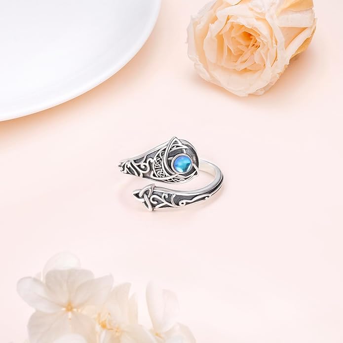 Hamsa Hand of Fatima Lotus Evil Eye/Love Heart/Butterfly/Rose Spoon Adjustable Open Rings 925 Sterling Silver Statement Ring Jewelry Gifts for Women