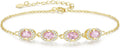 Birthstone Bracelets for Women, Gold Trendy Dainty Link Bracelet Jewelry Birthday Christmas Day Gifts for Women Girlfriend Friend Her Mom Wife