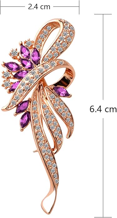 Created Crystal Brooch Fancy Vintage Style Flower Brooch Pin for Women, girls, ladies with Blue/Purple Created Crystal | Vintage Fashion | Brooches and Pins for Women | Ladies Jewelry