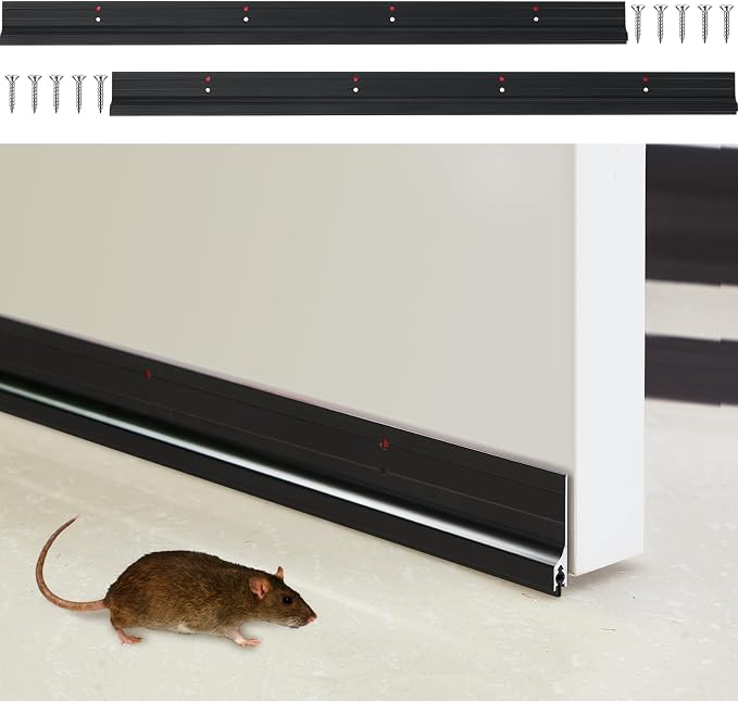 Gisafai 2 Pcs 36 Inches Door Mouse Stopper, Metal Sweep, Weather Seal by Gisafai