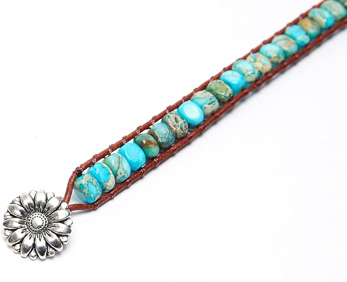 ZOSOJONA 7 Chakra Bracelet Bohemian Handmade Leather Wrap Healing Protection Natural Stone Yoga Beaded Bracelets Boho Friendship Jewelry