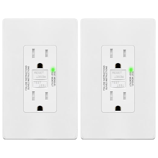 TG GFCI Outlet 15 Amp, Electrical Tamper-Resistant Receptacle, Self-Test | by TG
