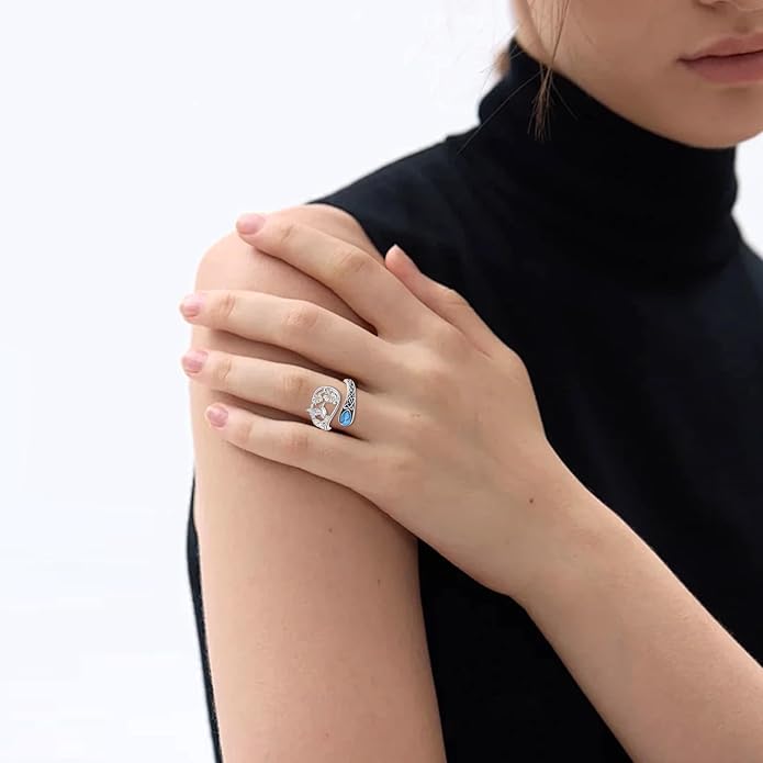 Animal Spoon Ring 925 Sterling Silver Adjustable Animal Spoon Ring Jewelry Gifts for Women Men