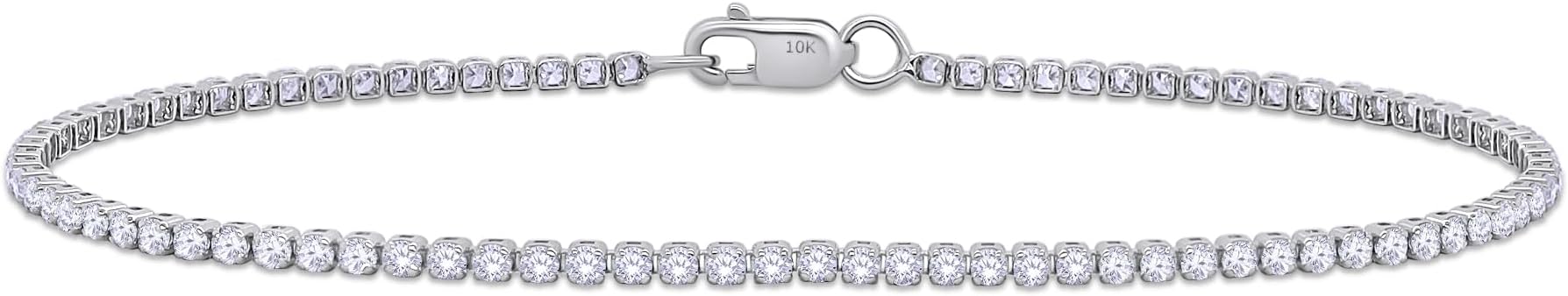 Tennis Bracelet for Women 1.10 to 1.30 Carat (ctw) Round Lab Grown Diamond Single Row Stacking Dainty Bracelets for Brides In 10K Solid Gold Or 925 Sterling Silver Jewelry Size-6.5 to 7.5 Inch
