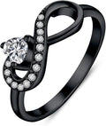 JO WISDOM Promise Ring for Women Sterling Silver Infinity Heart Promise Rings for Her Birthstone Cubic Zirconia Friendship Ring Size 5-12