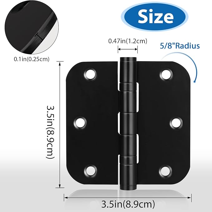 Stainless Steel Door Hinges, 3.5''X 3.5'' Ball Bearing Hinges, Commercial Grade - Image 4
