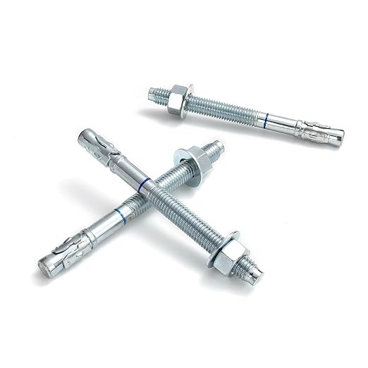 5/8" x 7" Concrete Anchors 5/8 inch Wedge Anchors Bolts Zinc Plated by HROMIGRY