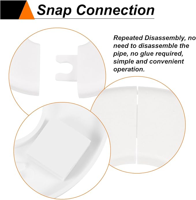 HARFINGTON 2pcs Wall Split Flange 33.5mm/1.3" Self-Adhesive Plumbing Cover - Image 4