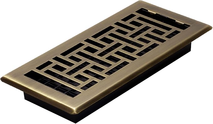 Decor Grates AJH410-A Oriental Floor Register, 4x10 Inches, Antique Brass Finish - Image 2
