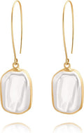 Geometric Drop Dangle Earrings Boho Statement Long Hoops 18k Gold Plated Lightweight Earrings for Women Girls