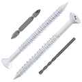 WenSilon 3/16" x2-3/4 White Concrete Screw Anchor White Flat Head by Wensilon