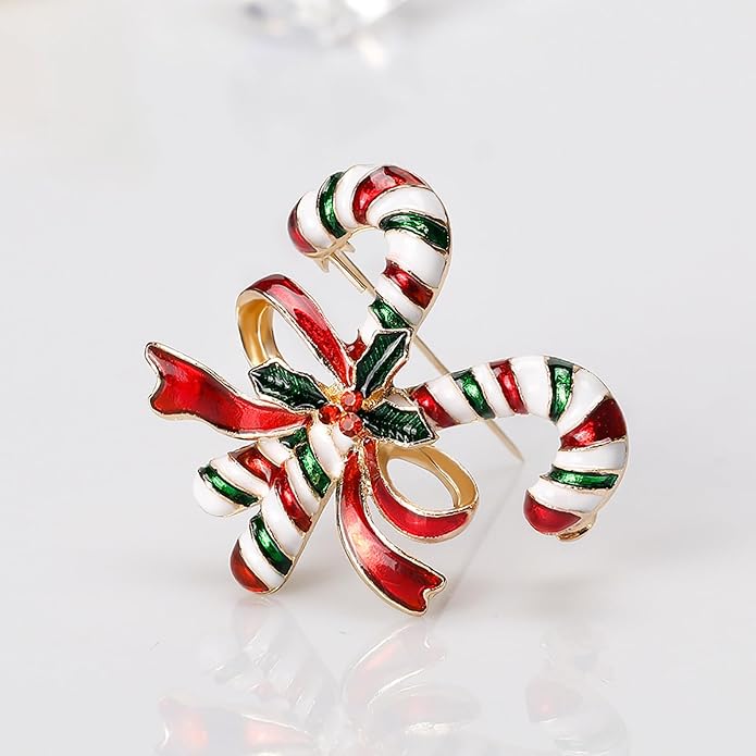 Christmas JOY Brooches Pin for Women, Santa Candy Cane Brooch Christmas Gift Jewelry Wreath Reindeer，Christmas Deer Butterfly Elk Crystal Pins