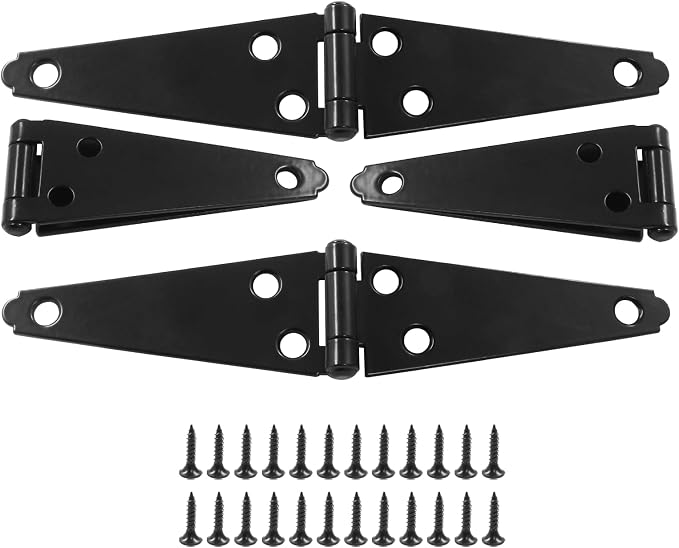 Hordion 4Pcs Strap Hinge Shed Door Hinges, 4 Inch Heavy Duty Gate Hinges | - Image 5