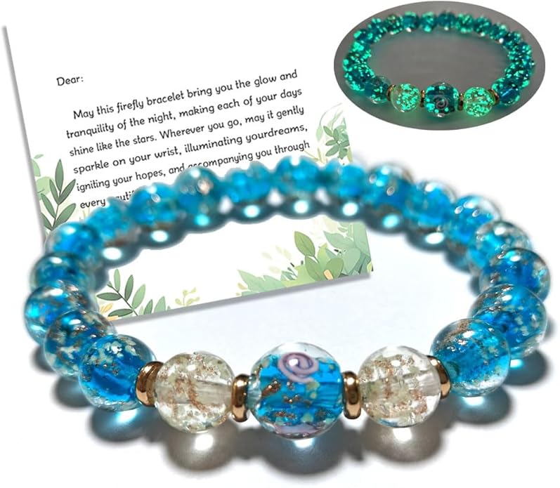 Handmade Glow-in-the-Dark Beaded Bracelet, Luminous Wrist Accessory, Fashion Bracelet for Women, Ideal Gift for Night Events, Parties & Birthdays