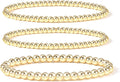 Elegance 11 designs 14K Gold Plated Bead Ball Bracelet Stretchable Elastic Gold Beaded Bracelets for Women