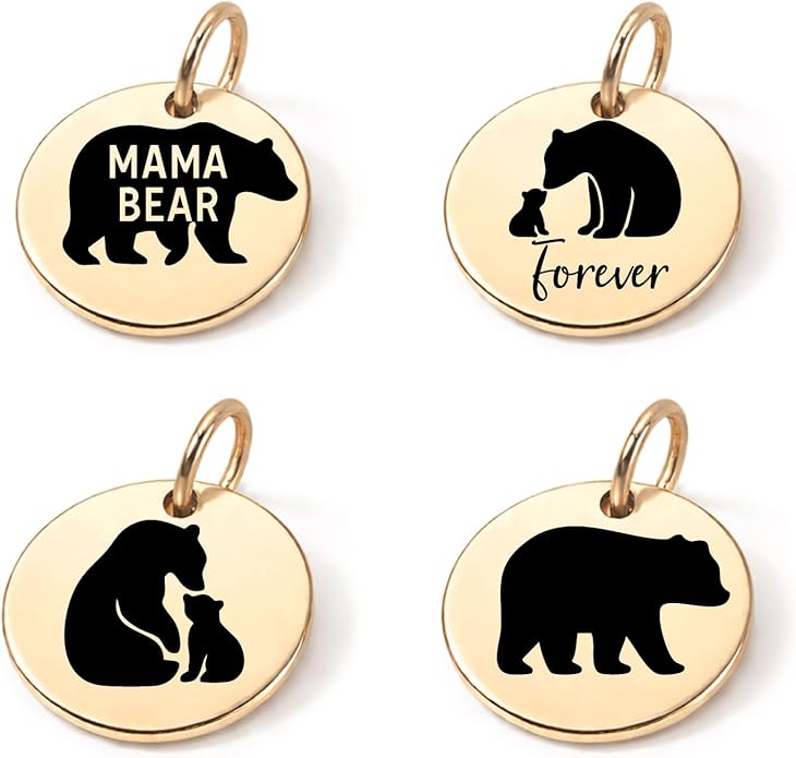 SM Design Pregnancy & New Baby Charm Set – Set of 4 Meaningful Stainless Steel Charms – Great for Crafting, Making Bracelets and Necklaces - Meaningful Keepsake Charms for Expecting & New Moms
