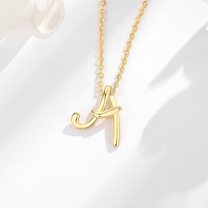 EUDORA Sterling Silver Initial Necklaces for Women, Classic 26 Letter Neckless Gifts for Girls, Sister, Mother Daughter, 18 inch Chain