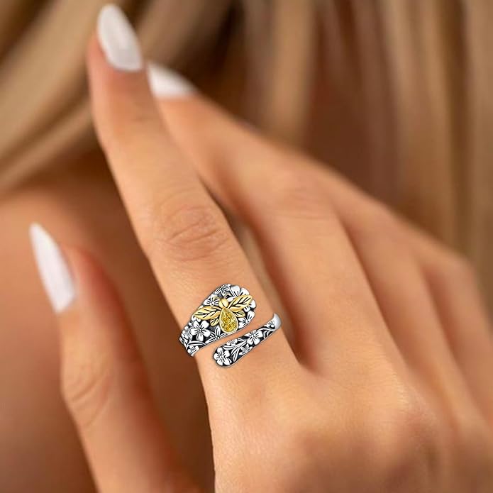 Spoon Ring for Women - Sterling Silver Thumb Vintage Antique Spoon Ring Boho Victorian Jewelry