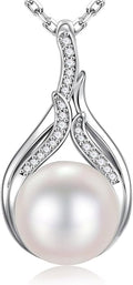 Iefil Valentines Day Gifts for Her - 925 Sterling Silver 10-11mm Freshwater Pearl Necklace, Anniversary Birthday Gifts for Women Wife Girlfriend