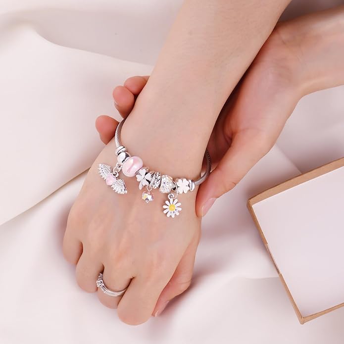 Charm Bracelets for Girls Cute Cartoon Friendship Bracelets Adjustable Bangle Gifts for Girls DIY Jewelry