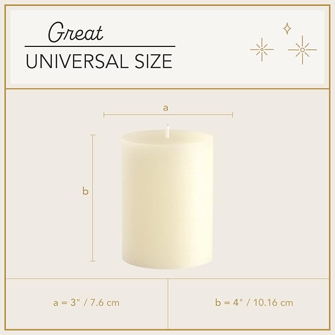 Melt Candle Ivory Pillar Candles, 3 Pack, 3 x 4 Inch | Up to 55-hour burn - Image 5
