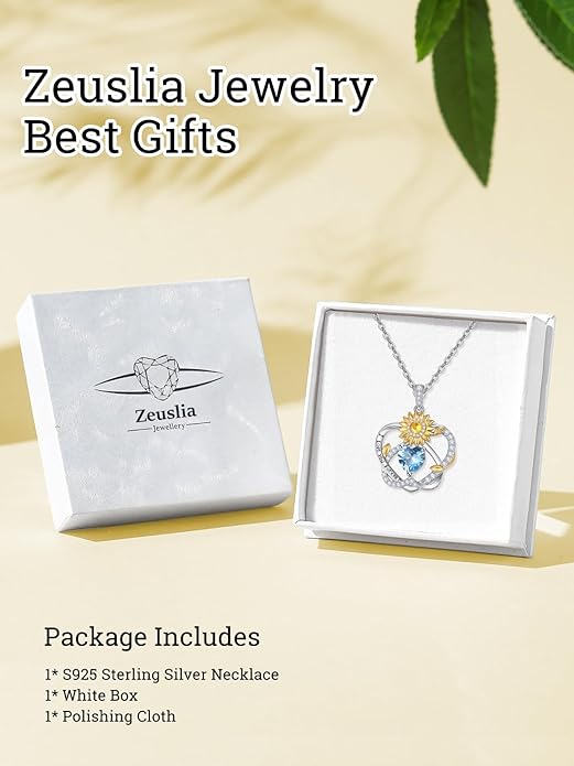 Valentine's Day Gifts for Wife 925 Sterling Silver Double Birthstone Pendant Necklaces I Love You for Always and Forever Necklace Anniversary Birthday Gifts for Wife Girlfriend Mom Her