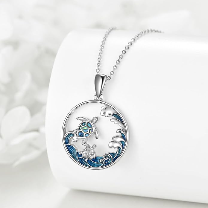 TIGER RIDER Ocean Necklace Sterling Silver Starfish Pendant Necklace Cubic Zirconia Starfish Jewelry Birthday Gifts for Women Ocean Lovers