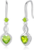 FANCIME Heart Infinity Dangle Drop Earrings 925 Sterling Silver Heart Gemstone Birthstone Earring