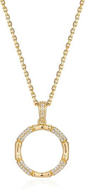 Valloey Rover Dainty Gold Necklace for Women-14K Gold Plated Simple Pendant Circle Necklace Charm Statement Long Necklaces for Women Jewelry Gifts
