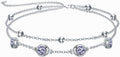 Dorunmo 925 Sterling Silver Birthstone Anklet Bracelets for Women Birthday Mother's Day Jewelry Gifts for Wife Girlfriend Mother Her