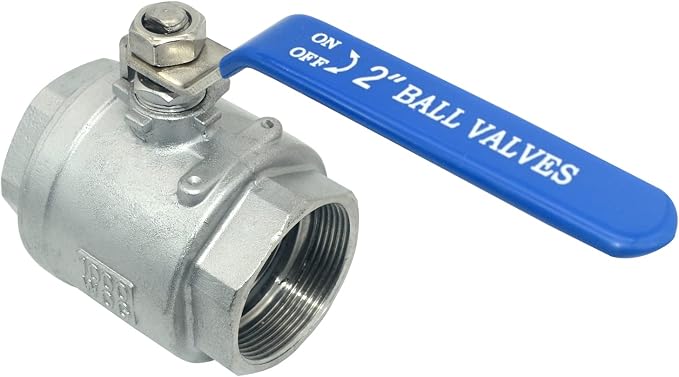 DAN SPEED 2" NPT Female 316 Stainless Steel Full Port Ball Valve Vinyl Handle - Image 2