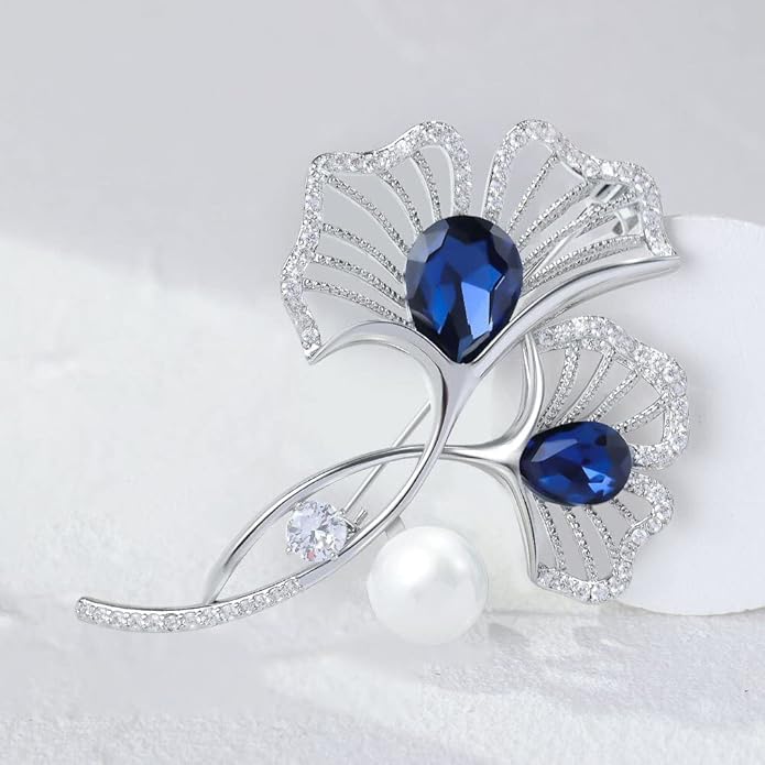 Autumn Leaf Pin - Gold-plated Rhinestone Leaf Brooch for Women - Fall Lapel Pin Jewelry Gift for Wife Mom