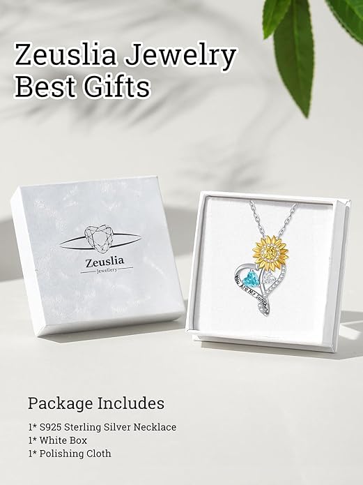 Valentine's Day Gifts for Wife 925 Sterling Silver Double Birthstone Pendant Necklaces I Love You for Always and Forever Necklace Anniversary Birthday Gifts for Wife Girlfriend Mom Her