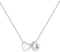 JKK Valentines Day Gifts for Her, 925 Sterling Silver Letter A-Z Heart Necklace Silver Jewelry Trendy Stuff Birthday Valentine's Day Gifts for Women Mom Her