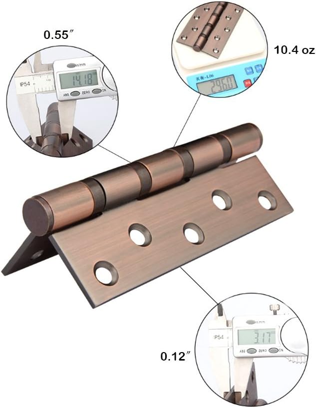 2 Pcs 5" Stainless Steel Ball Bearing Door Hinges - Image 7