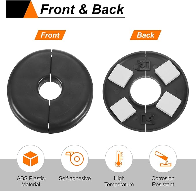 HARFINGTON 2pcs Wall Split Flange 64mm/2.5" Self-Adhesive Plumbing Cover Plates - Image 5