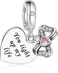 925 Sterling Silver Charms Fit Pandora Charms Bracelet God Has You In His Arms I Have You In My Heart Fit Wife Daughter Mother's Day Christmas Birthday Gift