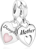 Family Mom Heart Charms 925 Sterling Silver Bead for Bracelets and Necklaces For Women Jewelry Present