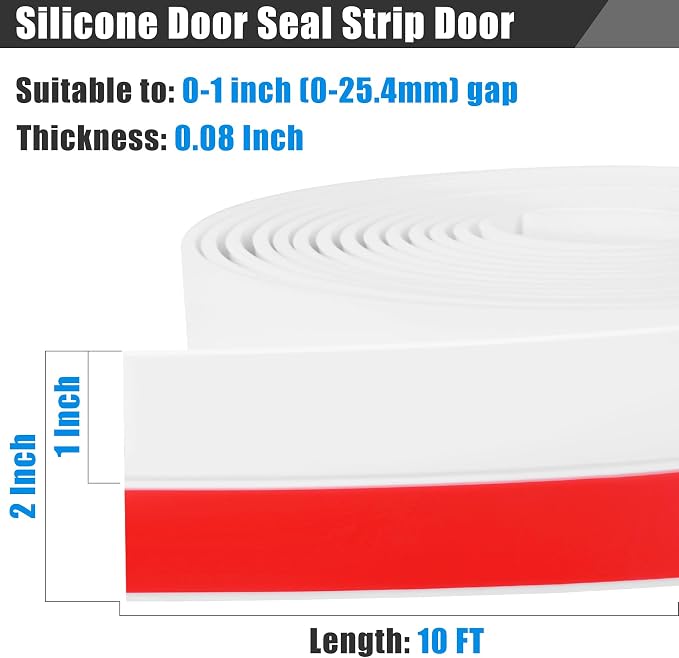 Draft Seal Tape for Doors and Windows 2 in x 10 Ft Silicone Weather Stripping - Image 2