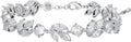 SWEETV Cubic Zirconia Wedding Bridal Bracelet for Brides,Bridesmaids, Silver Crystal Elegant Tennis Bracelet for Women Prom Jewelry Gifts