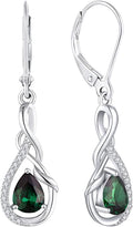Starchenie Infinity Dangle Drop Earrings Sterling Silver Leverback Earrings Gemstones Twisted Jewelry
