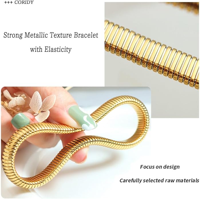 Gold Bangles for Women Chunky Bracelets Gold Plated Wide Ribbed Design Bangle Jewelry