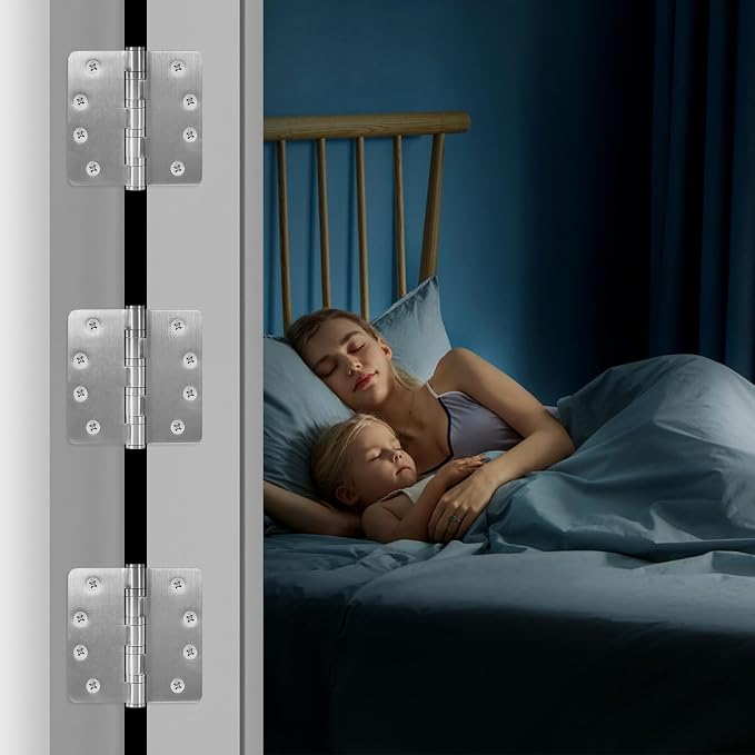 6 Pack Heavy Duty Door Hinges, 4 Inch Ball Bearing Door Hinges Stainless Steel - Image 9