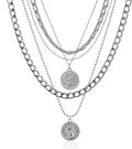 Pirate Necklace Chunky Gold Necklace for Women vintage Pirate Coin Pendant Necklace Fashion Chunky Chain Choker Necklaces Pirate Costume Women Men Jewellery
