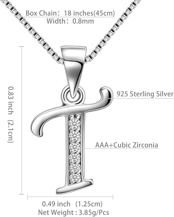 Aurora Tears Letter Necklace Initial 925 Sterling Silver Alphabet Pendant Crystal Name Gift Women Cubic Zirconia Jewelry